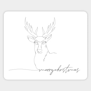 Christmas Reindeer Head Line Art Magnet